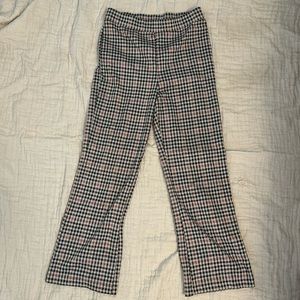 H&M Houndstooth Pink pull on kick flare pants